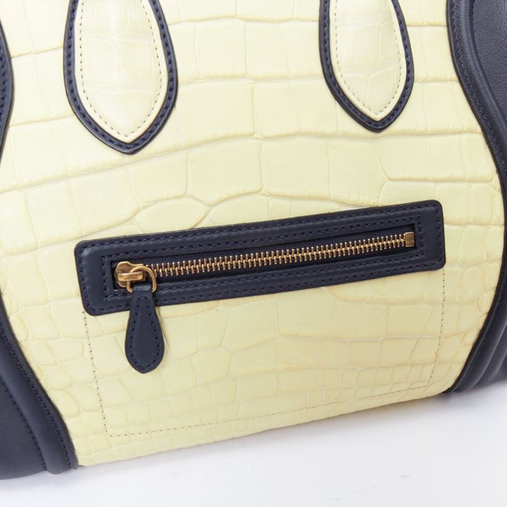 CELINE Phoebe Philo Medium Luggage cream black embossed tote bag - Picture 7 of 10